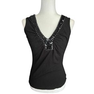 Y2K Cache Tank Black Sequins <3 Medium